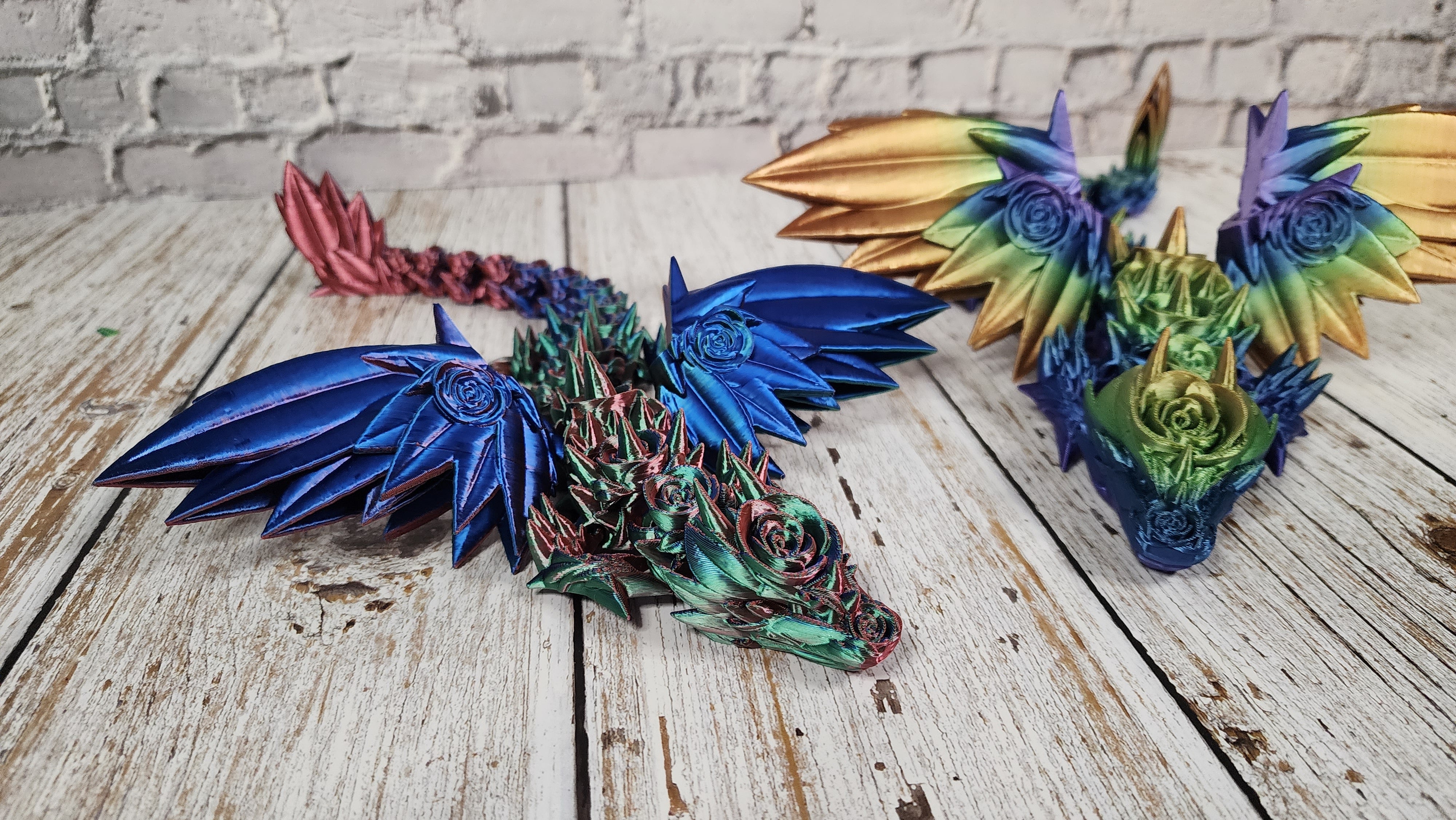 Rose Wing Dragon - 3D Printed Fidget