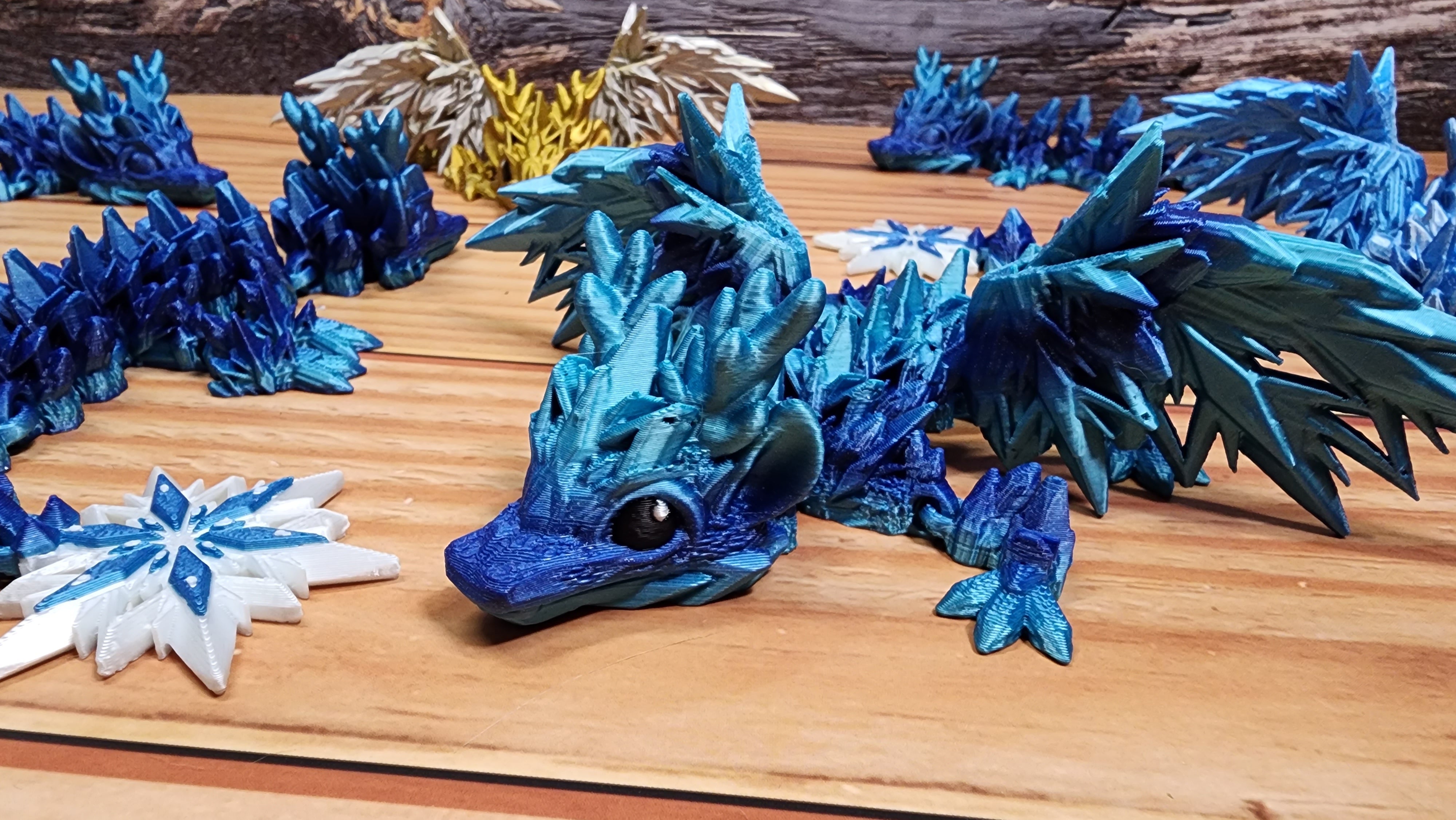 Baby Winter Dragon - Optional Egg - 3D Printed Fidget