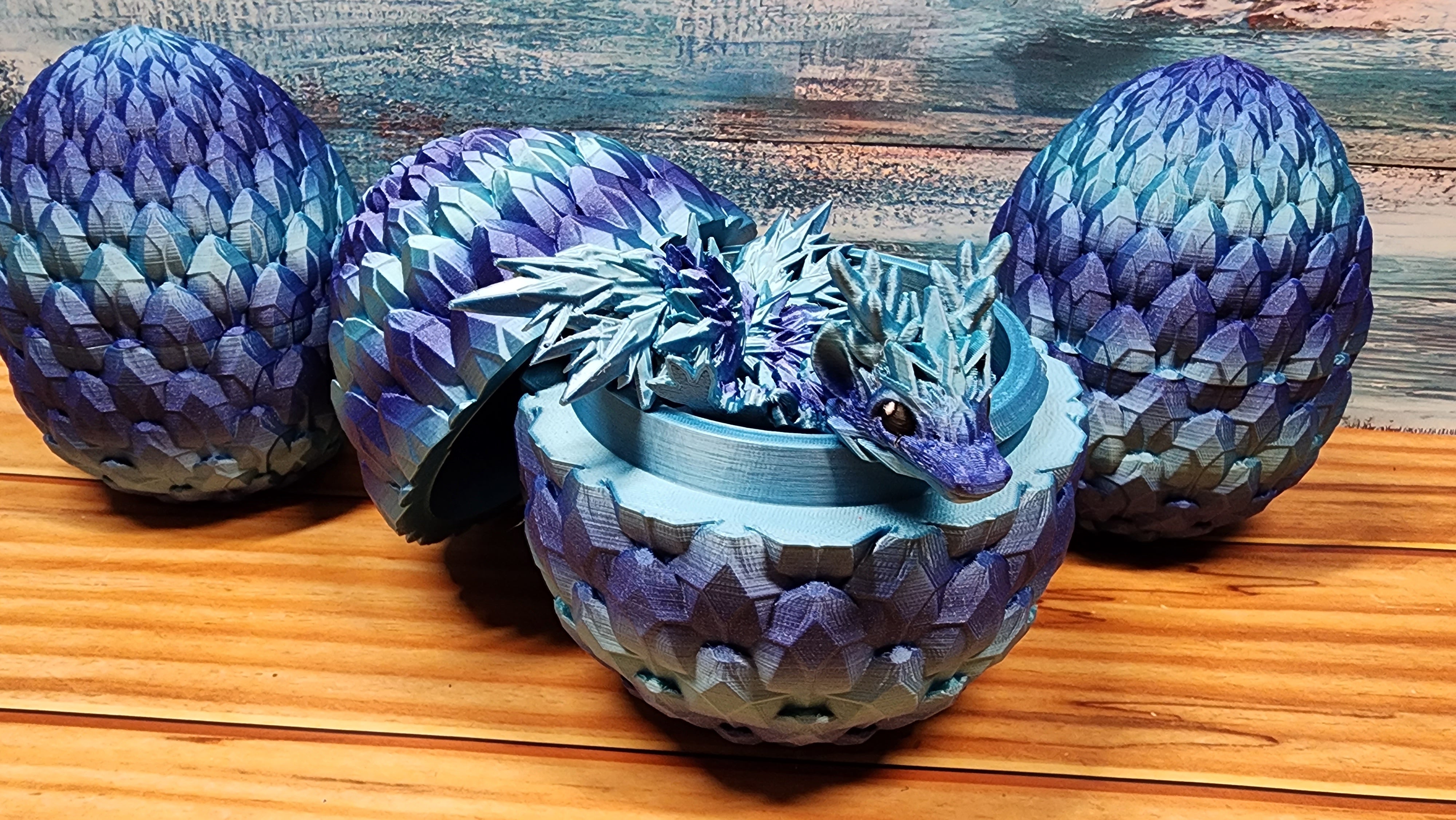 Winter Special Dragon Egg and Articulated Dragon - 3D Printed Fidget