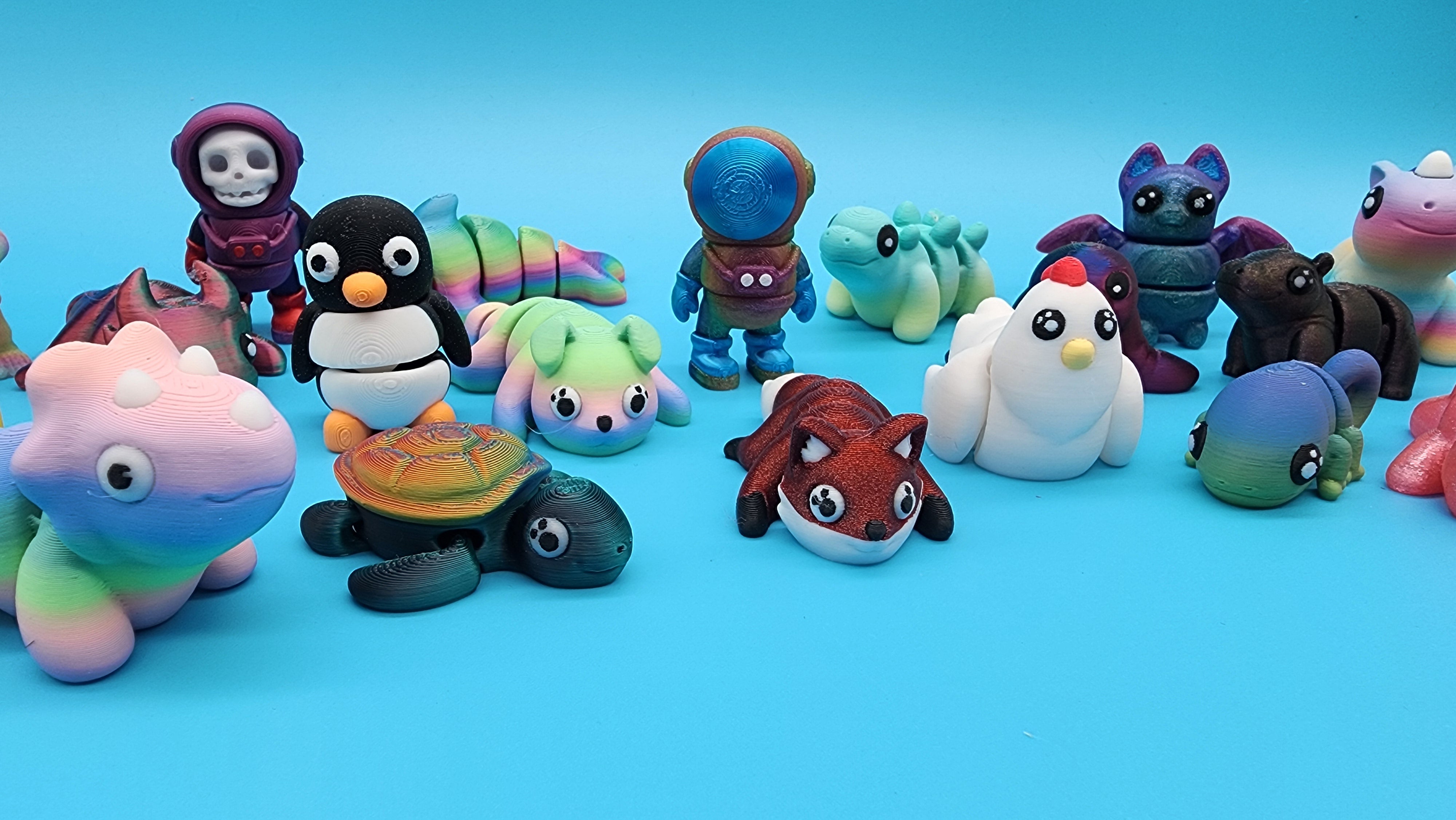 Mystery Animal Packs Mini 3D Printed Articulated Figurines 50+ Fun Designs - Great Size - Beautiful Details